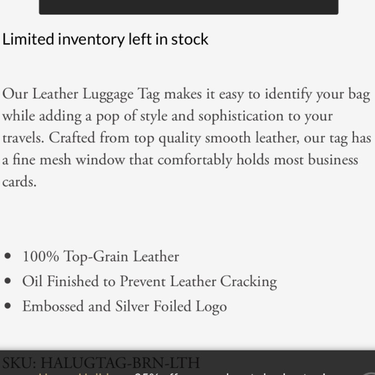 Set Of 2 Leather Luggage Tags — image 3 of 3